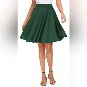 Women's Casual A-Line Pleated Midi Skirt
